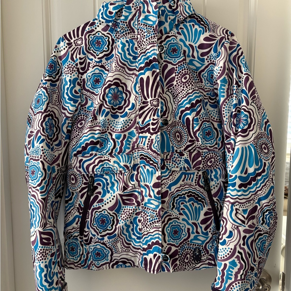 Spyder Blue and Purple Patterned Ski Jacket